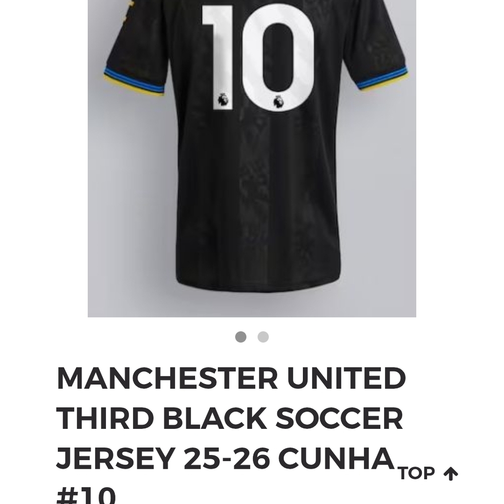 Manchester United Black Soccer Jersey #10